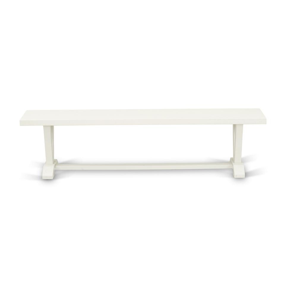 East West Furniture VB027 V-Style Modern Dining Bench with Wood Seat, 72x15x18 Inch