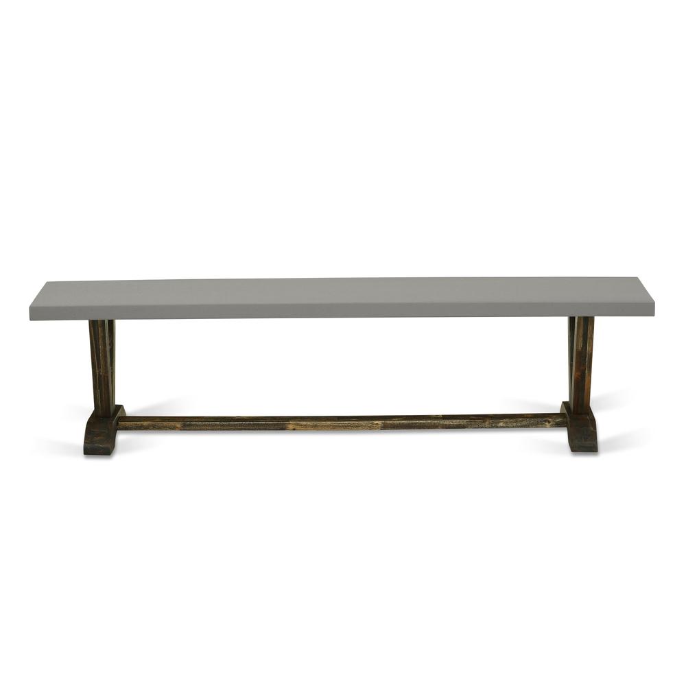 V-Style Modern Kitchen Bench with Solid Wood Seat