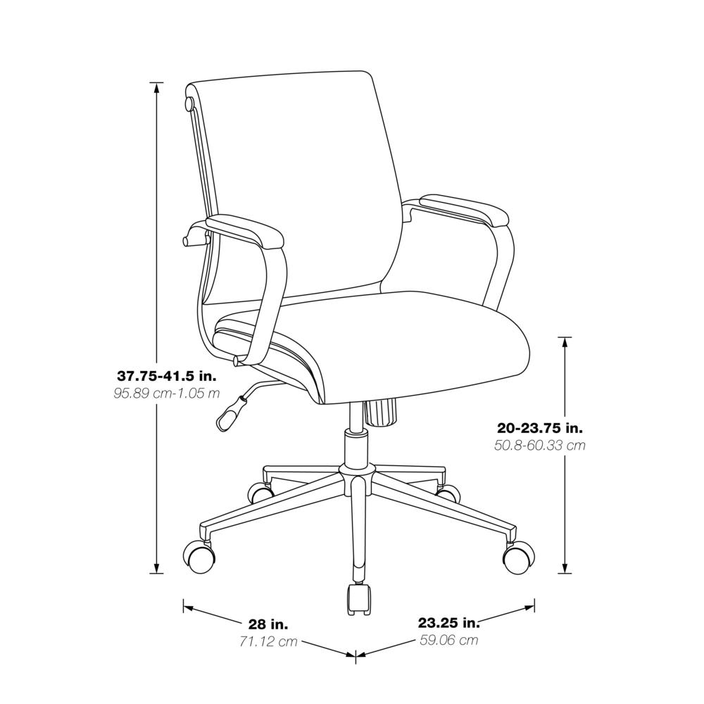 Mid Back Manager's Chair with Dillon Blue Antimicrobial Fabric and Chrome Base