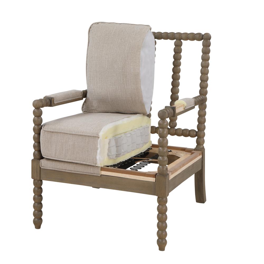 Abbott Chair in Linen Fabric with Brushed Grey Base K/D, ABB-BY6