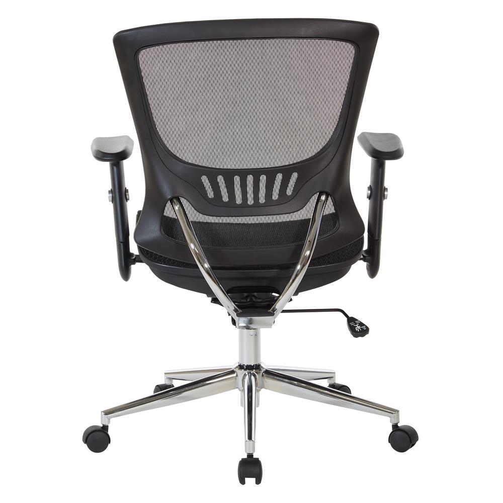 Mesh Screen Seat and Back Manager's Chair with Height Adjustable Arms and Chrome Base, EM98910C-3
