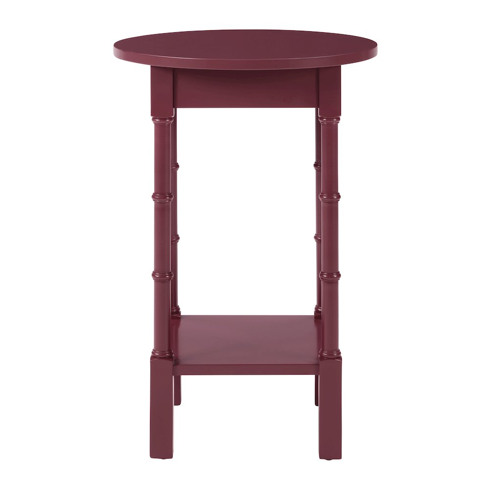 Golden Side Table in Maroon Wood Finish