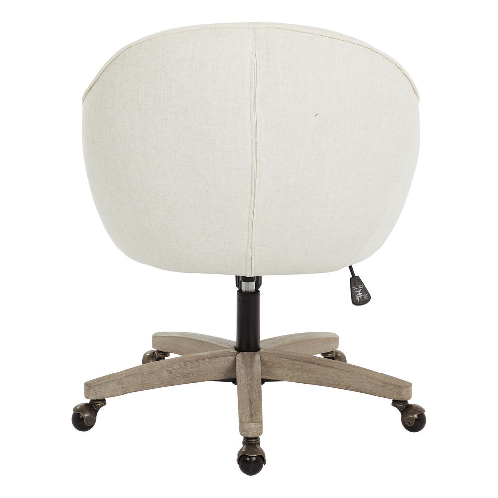 Nora Office Chair in Linen Fabric with Grey Brush Wood Base KD, NRA26-L32