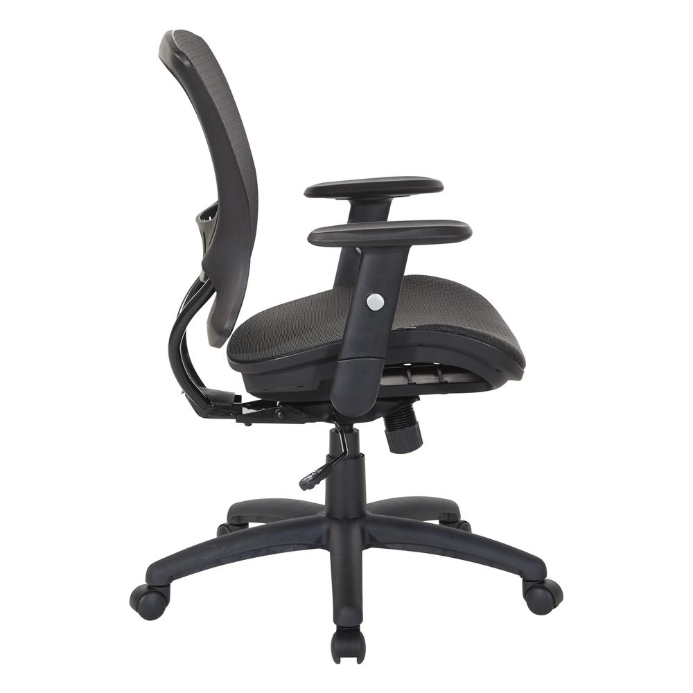 Mesh Screen Seat and Back Manager's Chair with Height Adjustable Arms and Nylon Base, EM98910-3