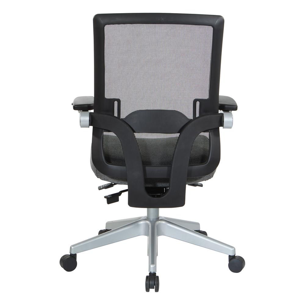 Manager's Chair with Breathable Mesh Back and Charcoal Fabric Seat with a Silver Base. , 867-B26N64R