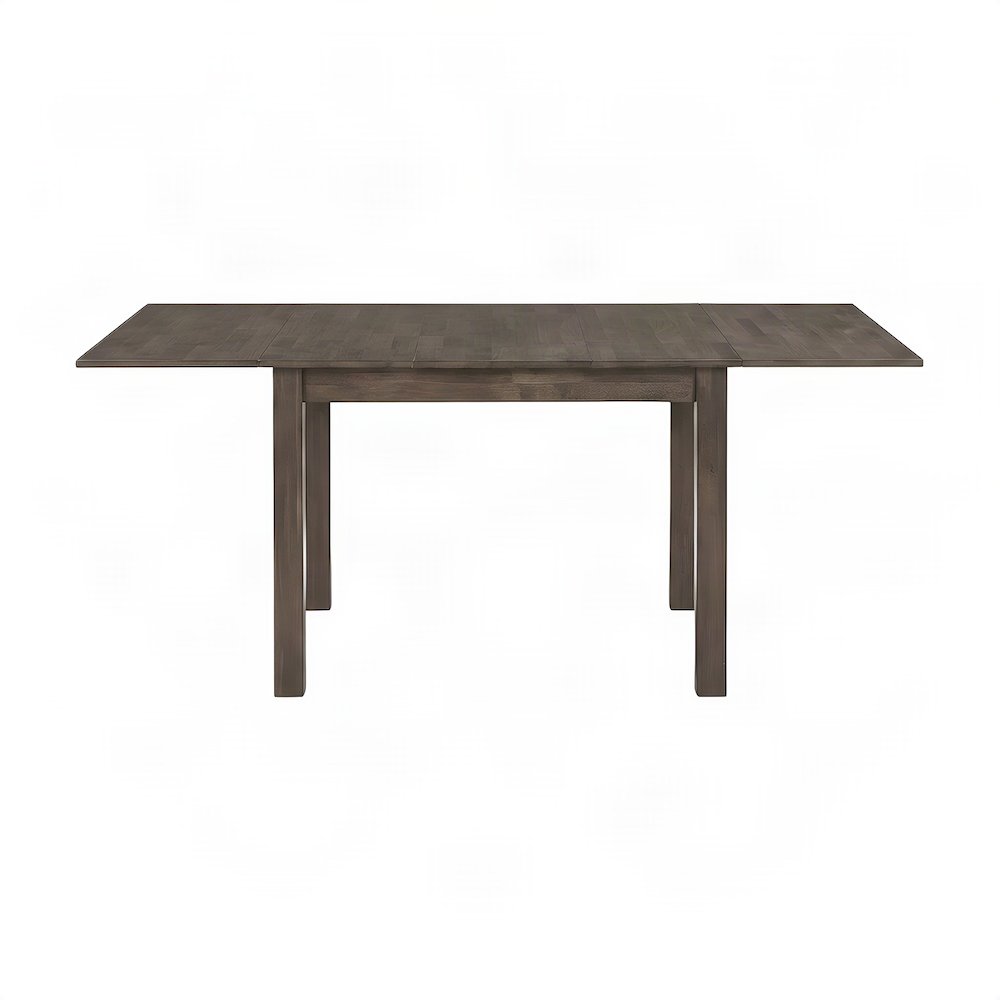 Solid Rubberwood Extendable Dining Table, Butterfly Leaves, Seats 10, Warm Gray