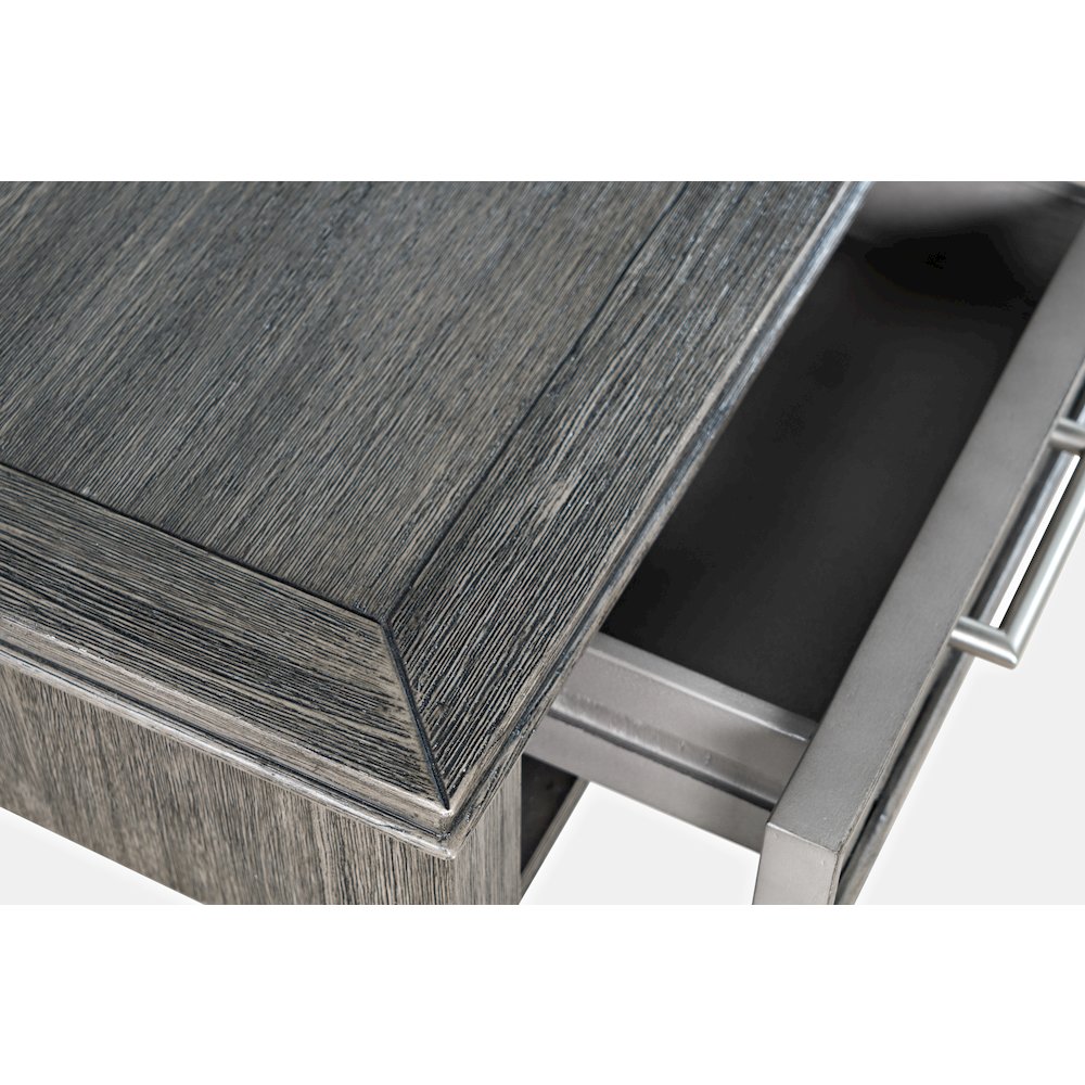 Gramercy Mid-Century Modern Chevron Three Drawer USB Charging Desk
