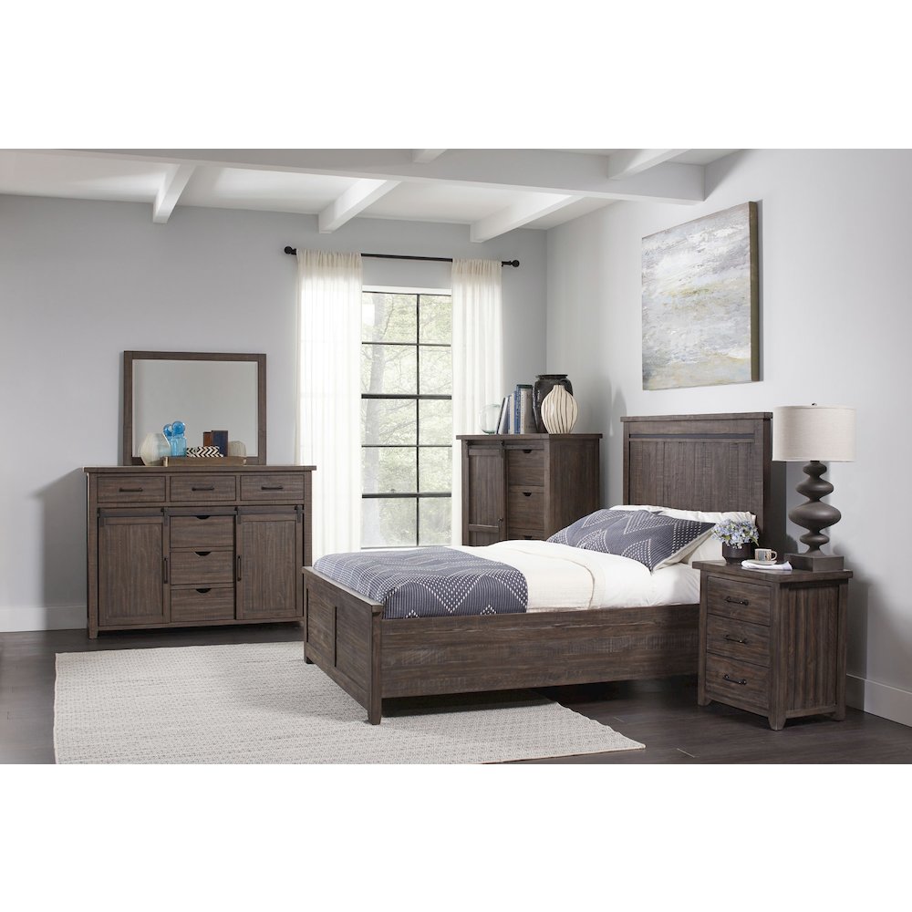 Madison County Rustic Reclaimed Pine Farmhouse Queen Panel Bed