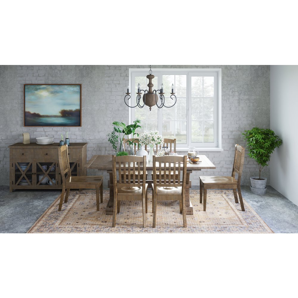 Carlyle Crossing Modern Rustic Buffet Server Storage Cabinet with Three Doors