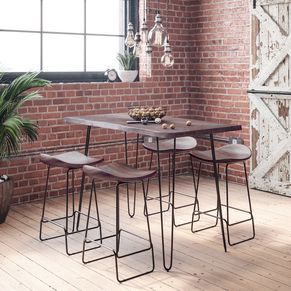 Nature's Edge Solid Acacia Counter Height Backless Stool (Set of 2)