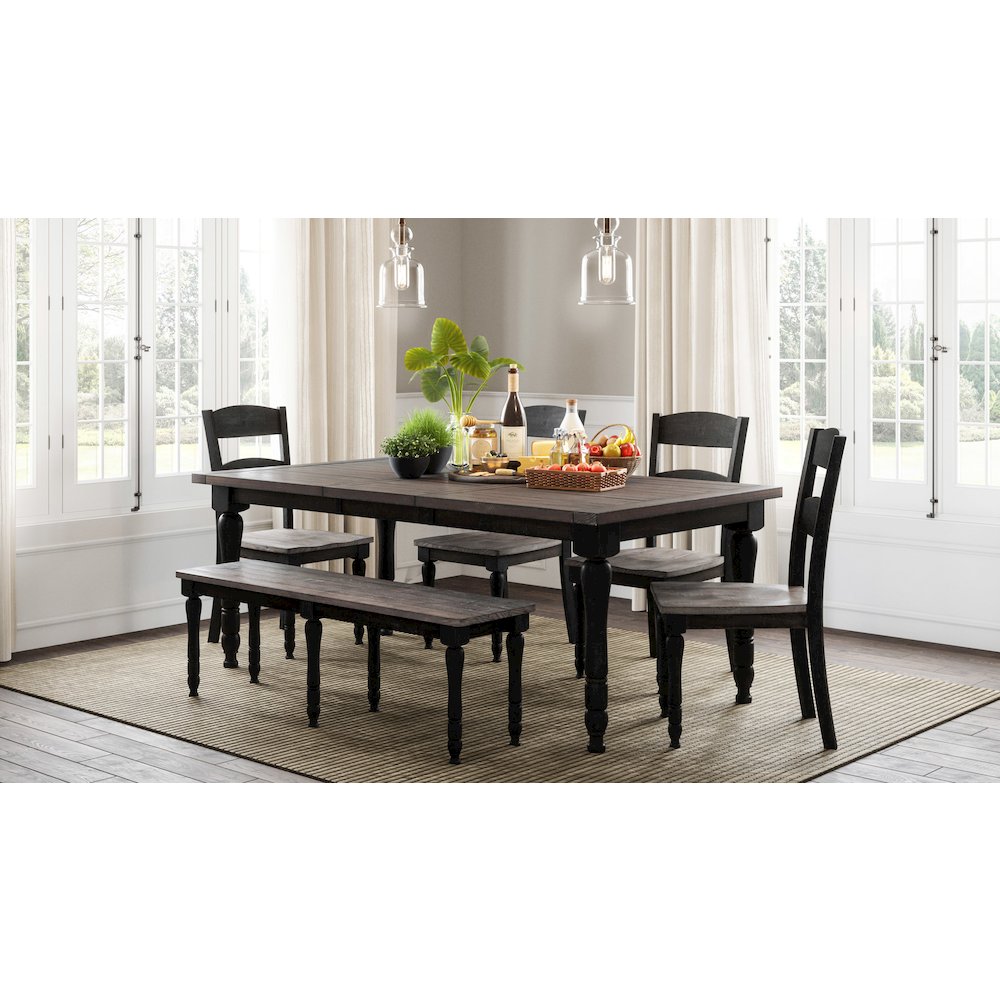Madison County Rustic Reclaimed Pine Farmhouse Slatback Dining Chair (Set of 2)