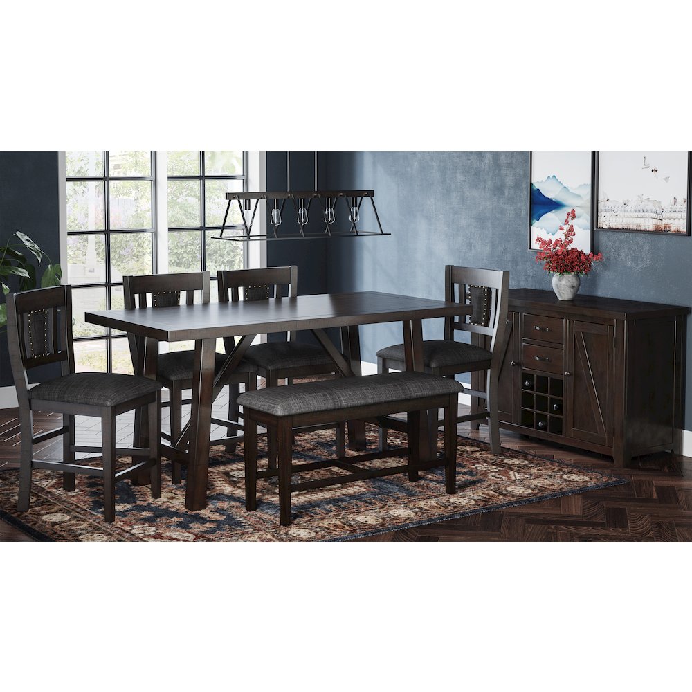 American Rustics Upholstered 42" Counter Bench