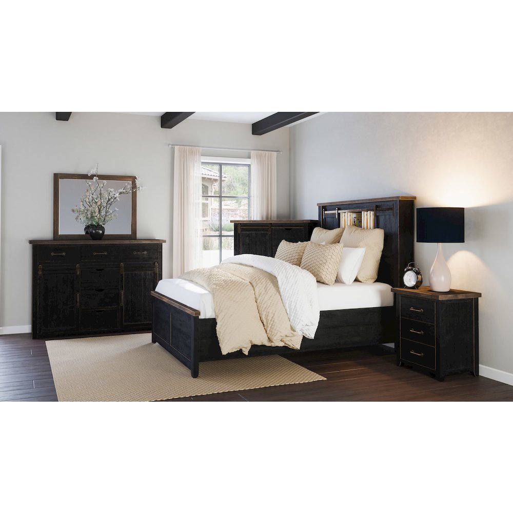 Madison County Rustic Reclaimed Pine Farmhouse King Barn Door Bed