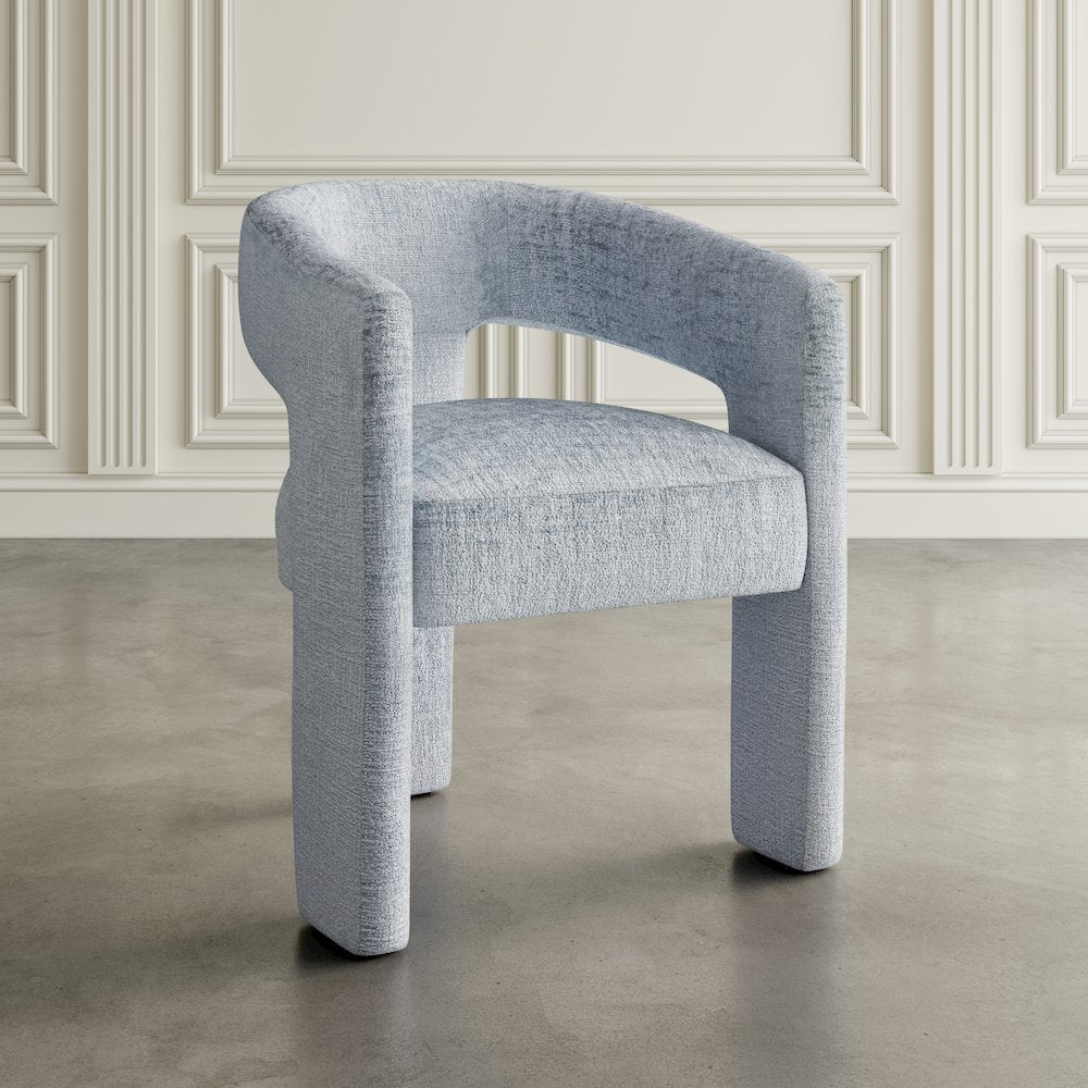 Gwen Modern Luxury Jacquard Fabric Sculpture Armchair - Set of 4