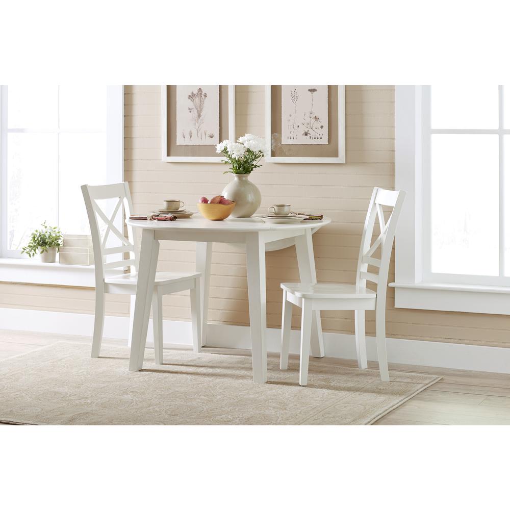 Round Dropleaf Table - Paperwhite