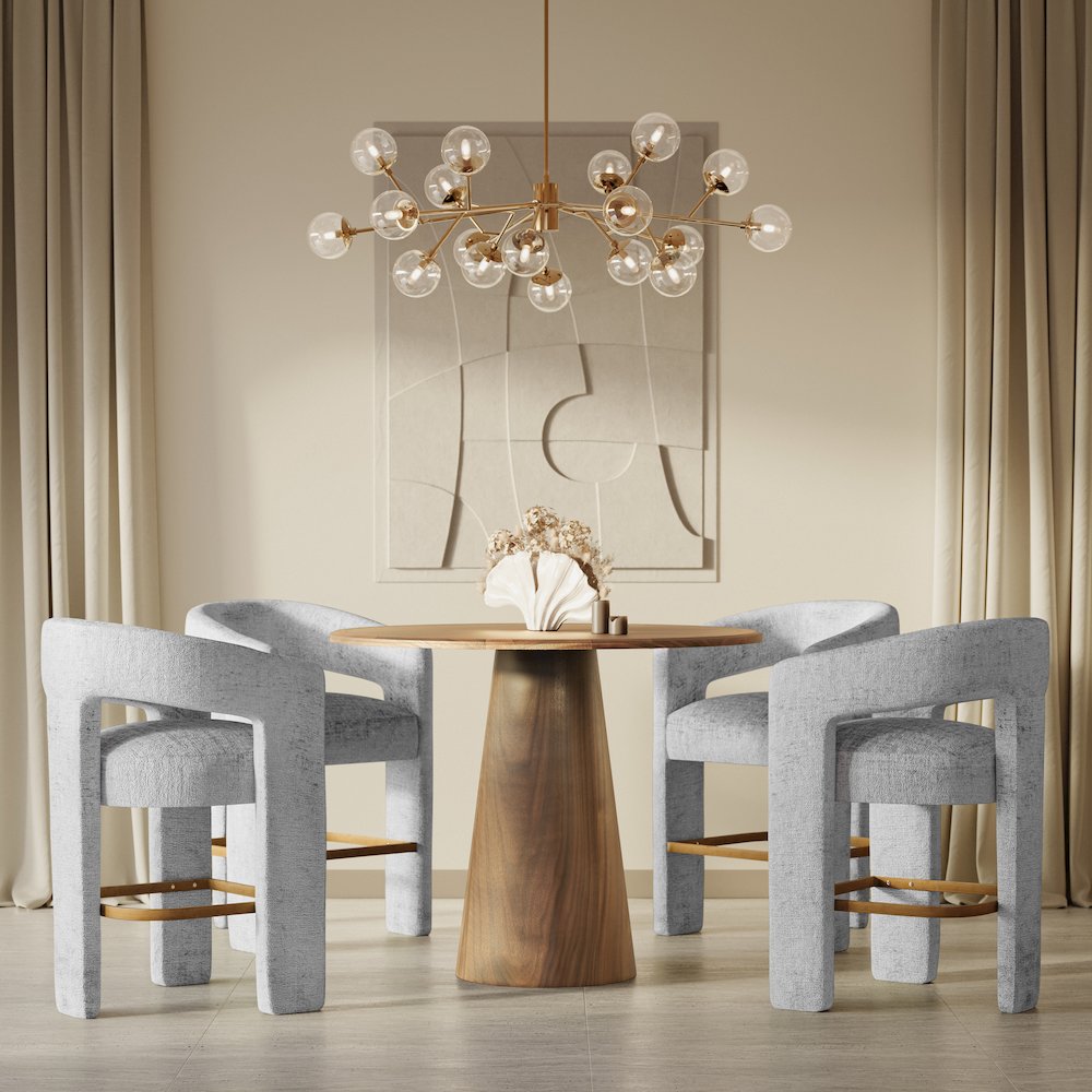 Luxury Mid-Century Modern Five Piece Counter Height Dining Set