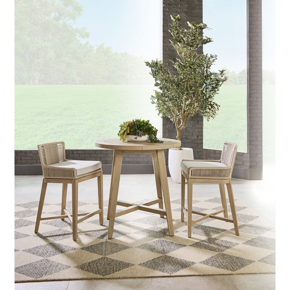 Woven - Outdoor Transitional Carmel Outdoor 36" Round Counter Table