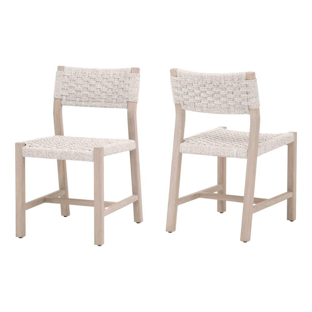 Woven - Outdoor Transitional Kitts Indoor/Outdoor Dining Chair, Set of 2