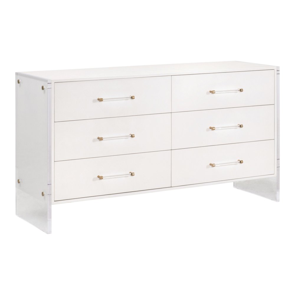 Traditions Transitional Sonia Shagreen 6-Drawer Double Dresser