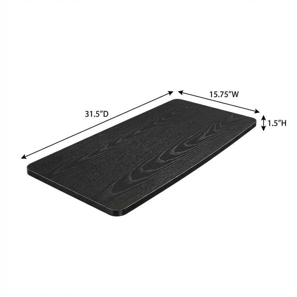 Black TV Stand, Swivel Riser, 37-Inch Screens, Particle Board Construction