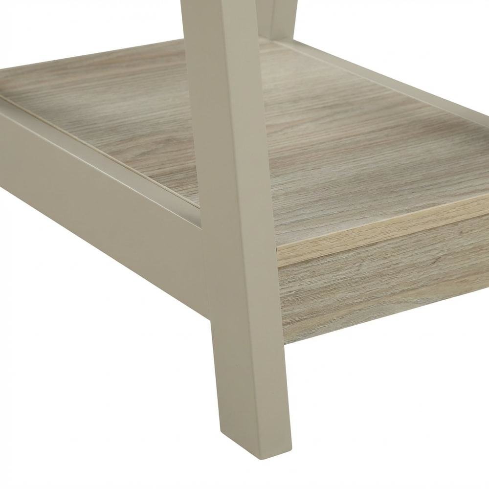 Rustic Trestle Desk With Shelves And Melamine Finish For Office Spaces