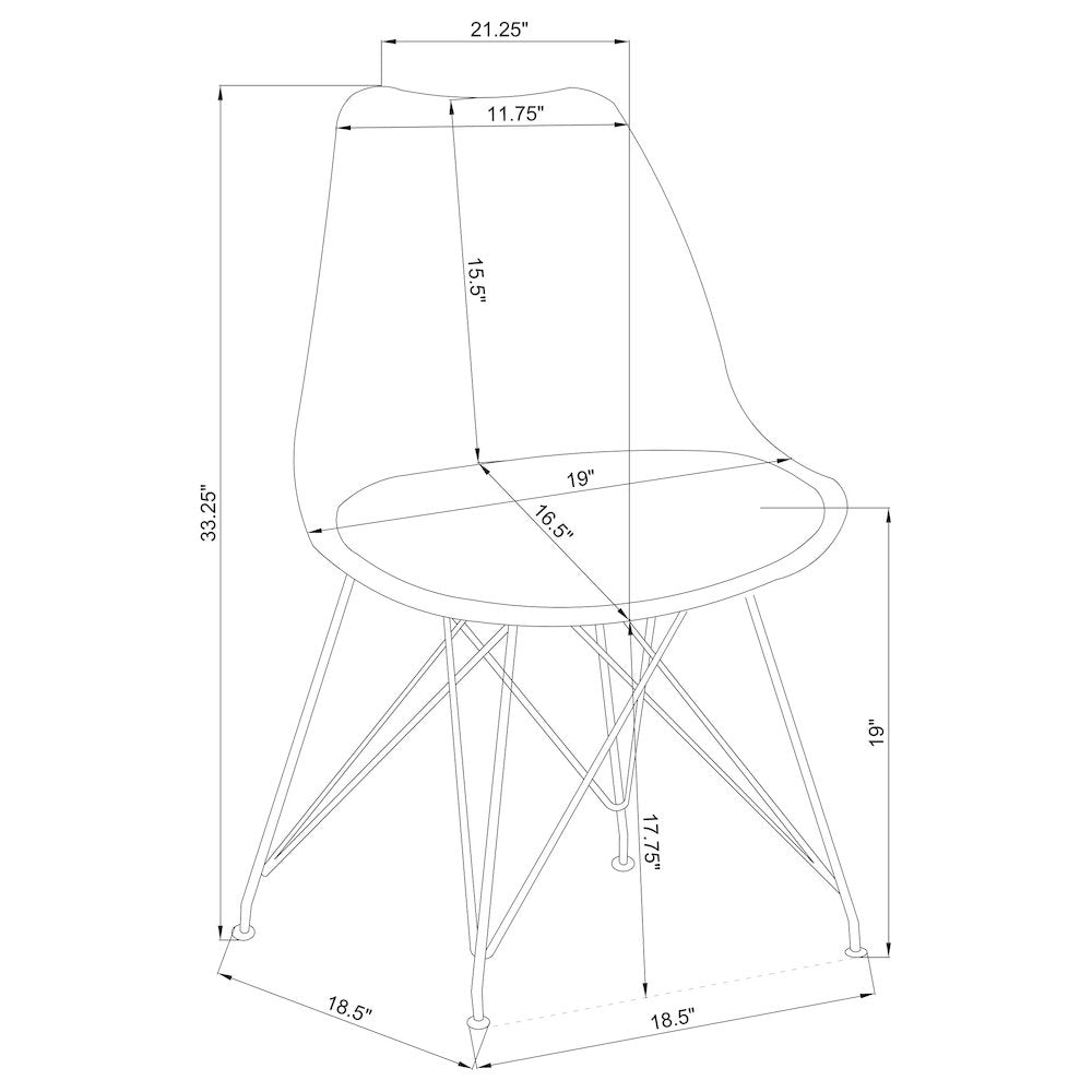 Juniper Polypropylene Dining Side Chair Grey (Set of 2)