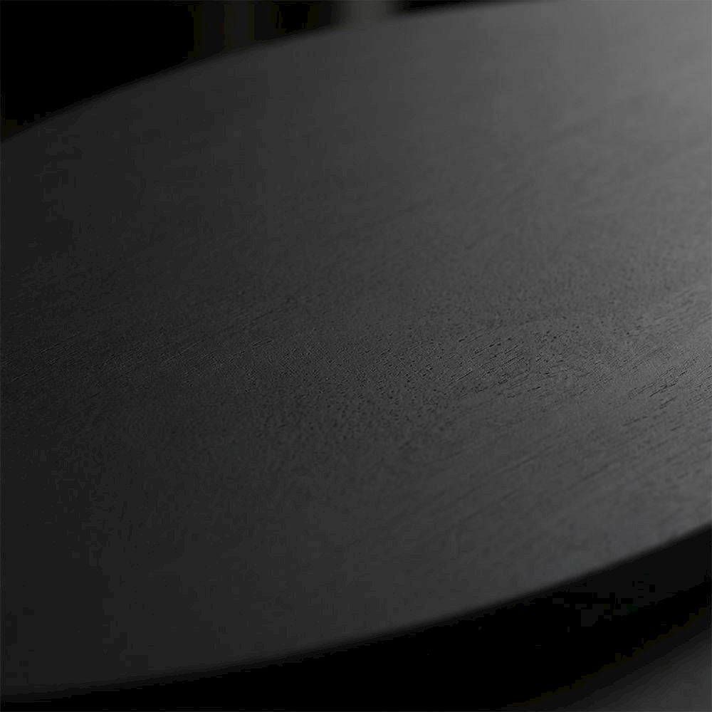 Wood Round Pedestal Dining Table for 6, Traditional, Distressed Black