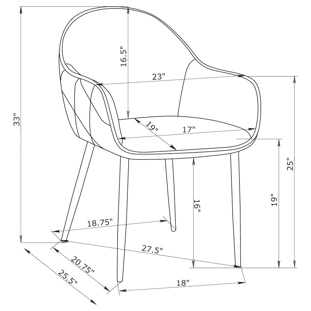 Emma Fabric Upholstered Dining Arm Chair Charcoal (Set of 2)