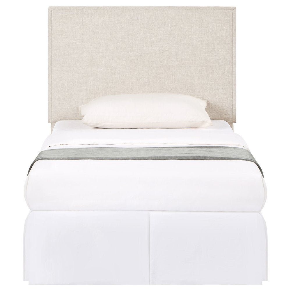 Beige Upholstered Twin Headboard, Modern Bed Headboard for Dorm Rooms