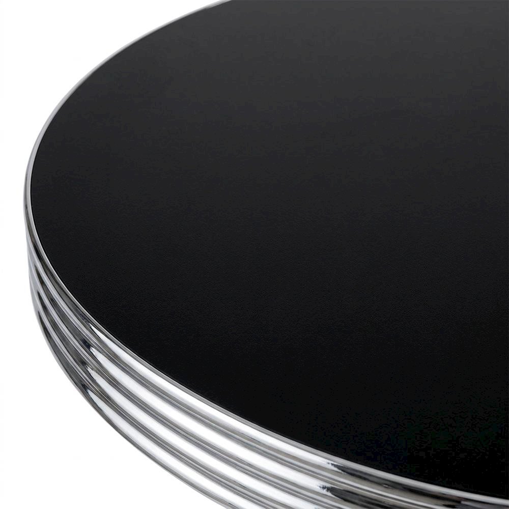 Metal Round Pub Bar Table with Retro Bistro Bar Stools Set, Black