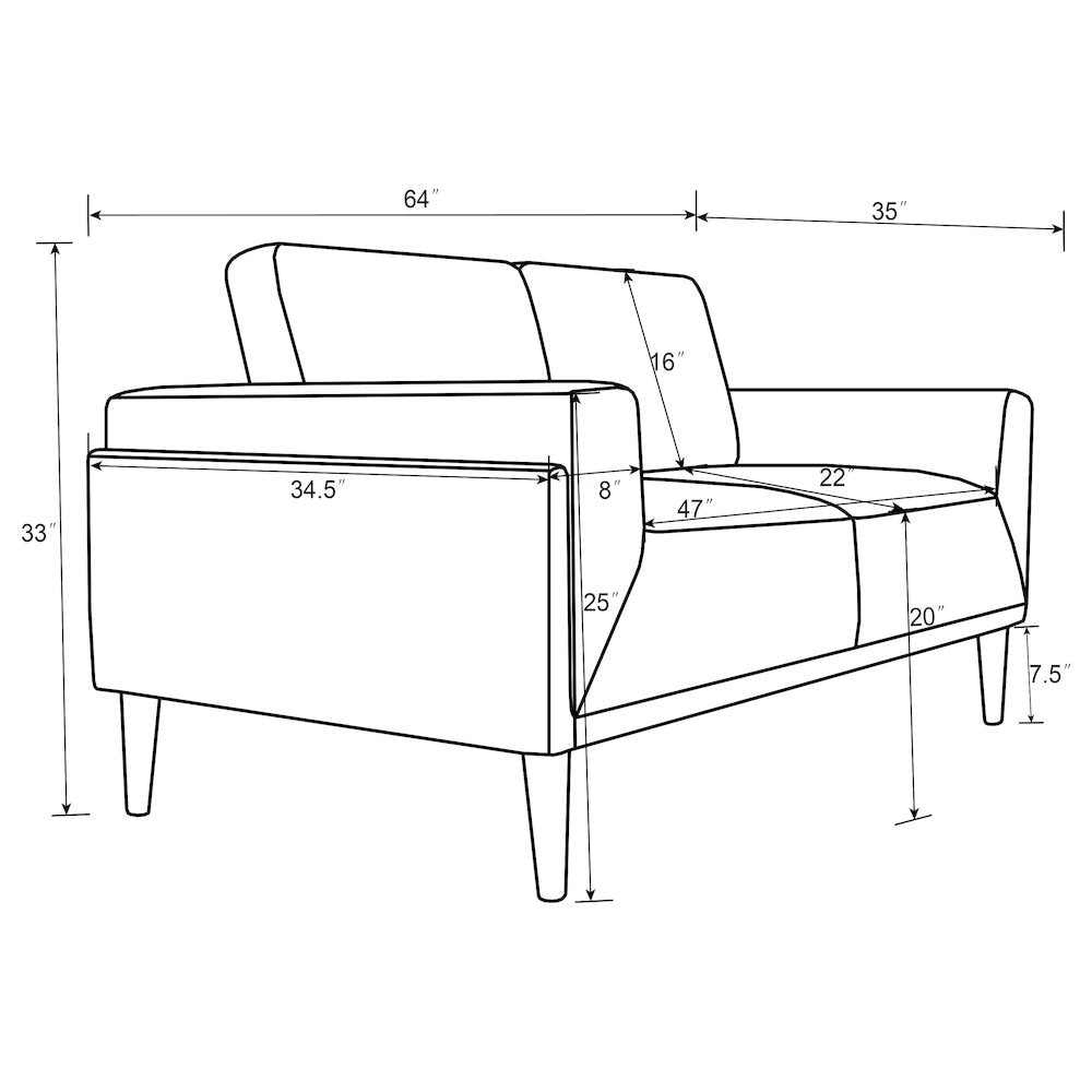 Rilynn Upholstered Track Arm Loveseat Grey