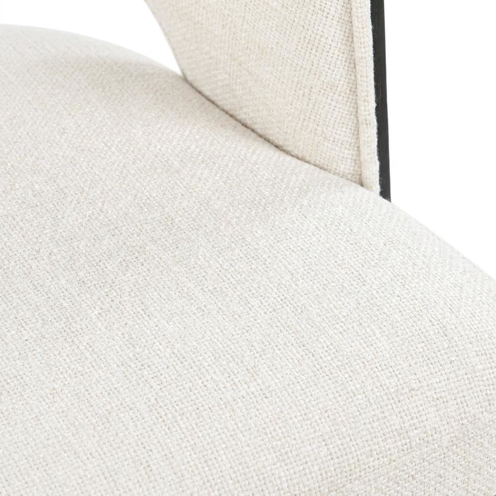 Upholstered Dining Arm Chairs, Burnished Black / Cream, Set of 2