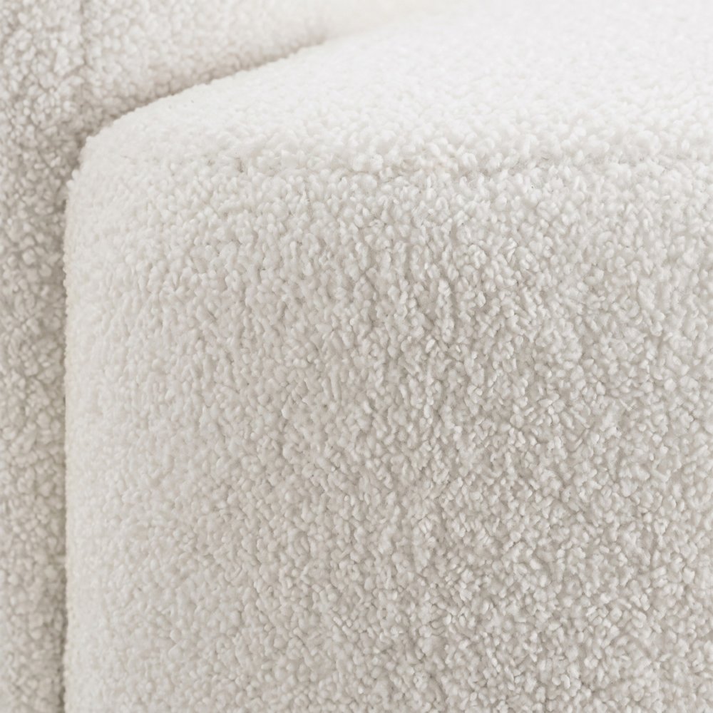 FurniFact Faux Sheepskin Upholstered Swivel Chair with Spin Base, Ivory