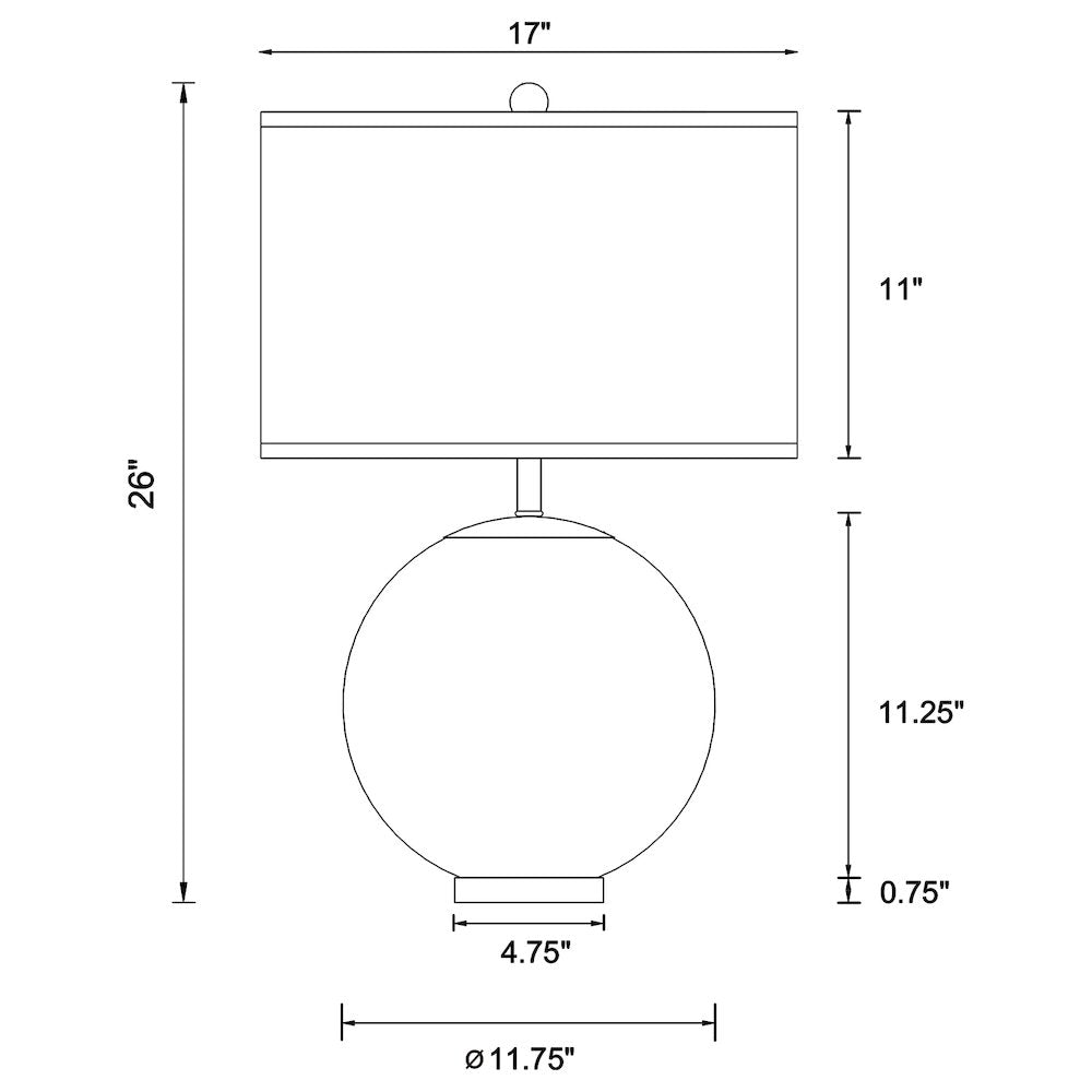 Kenny 27-inch Drum Shade Clear Glass Table Lamp Brass