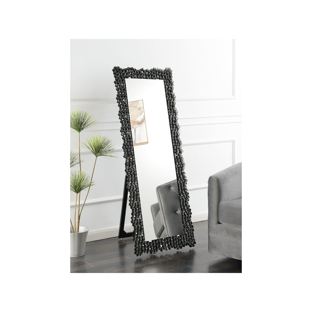 Mckay 24 x 63 Inch Acrylic Frame Standing Mirror Smokey Grey