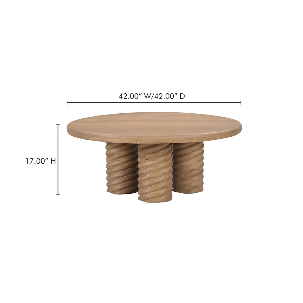 Treccia Round Coffee Table Oak