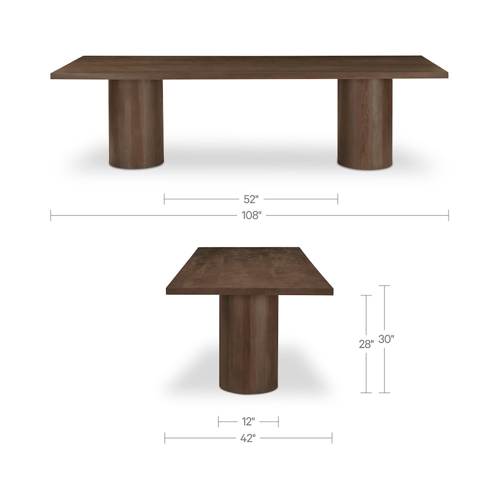 Hadley Dining Table Small Warm Brown