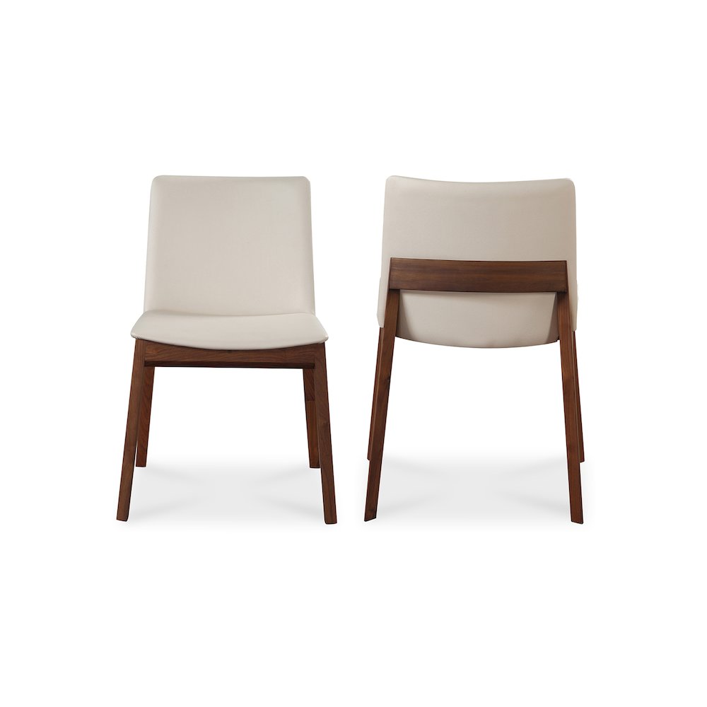 Deco Dining Chair Cream White PVC - Set of Two