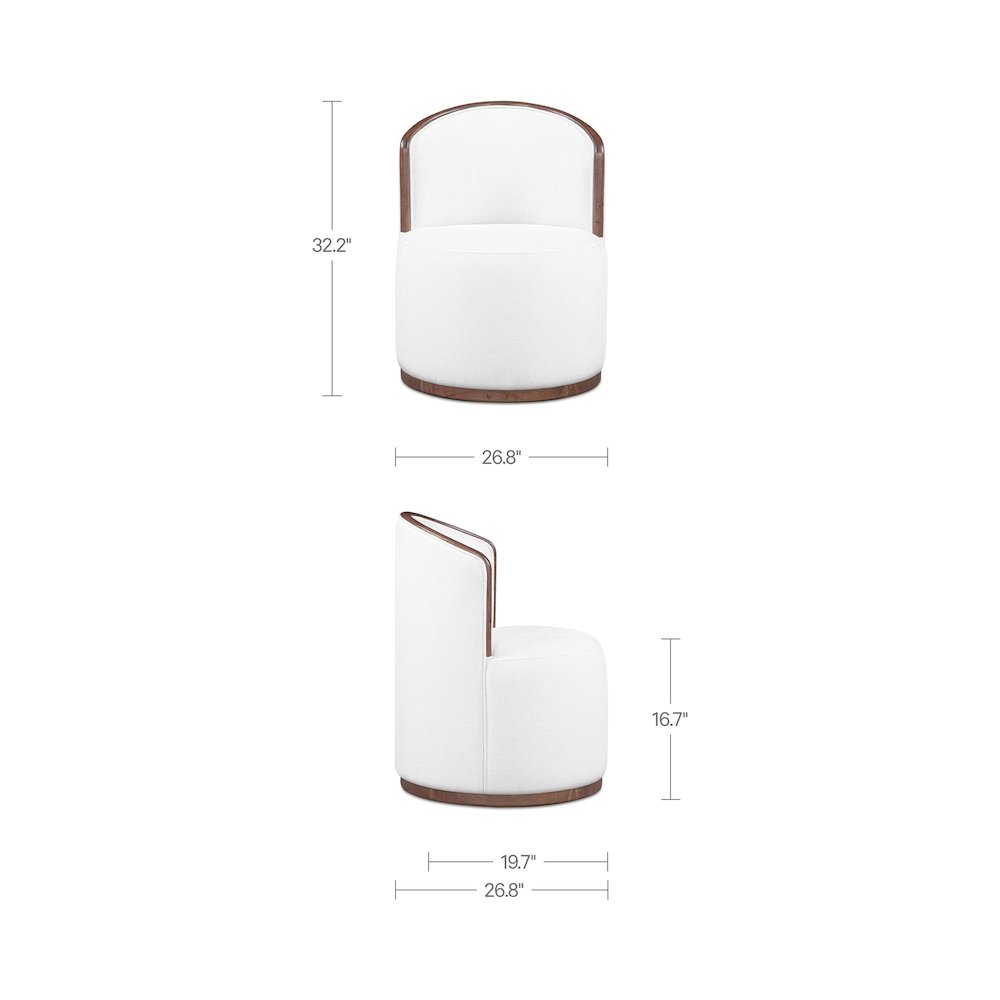 Rossi Swivel Dining Chair Cream