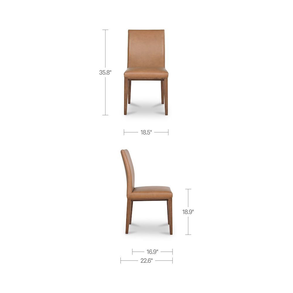 Frankie Dining Chair Tan Leather-Set of Two