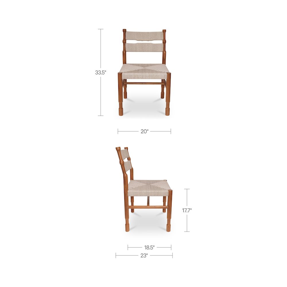 Raf Outdoor Dining Chair Natural - Set of Two