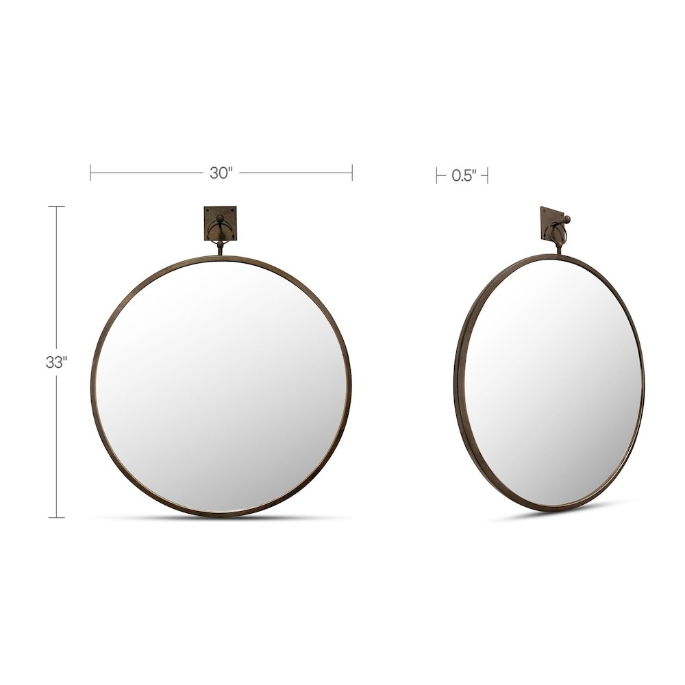 Cameo Mirror Aged Brass