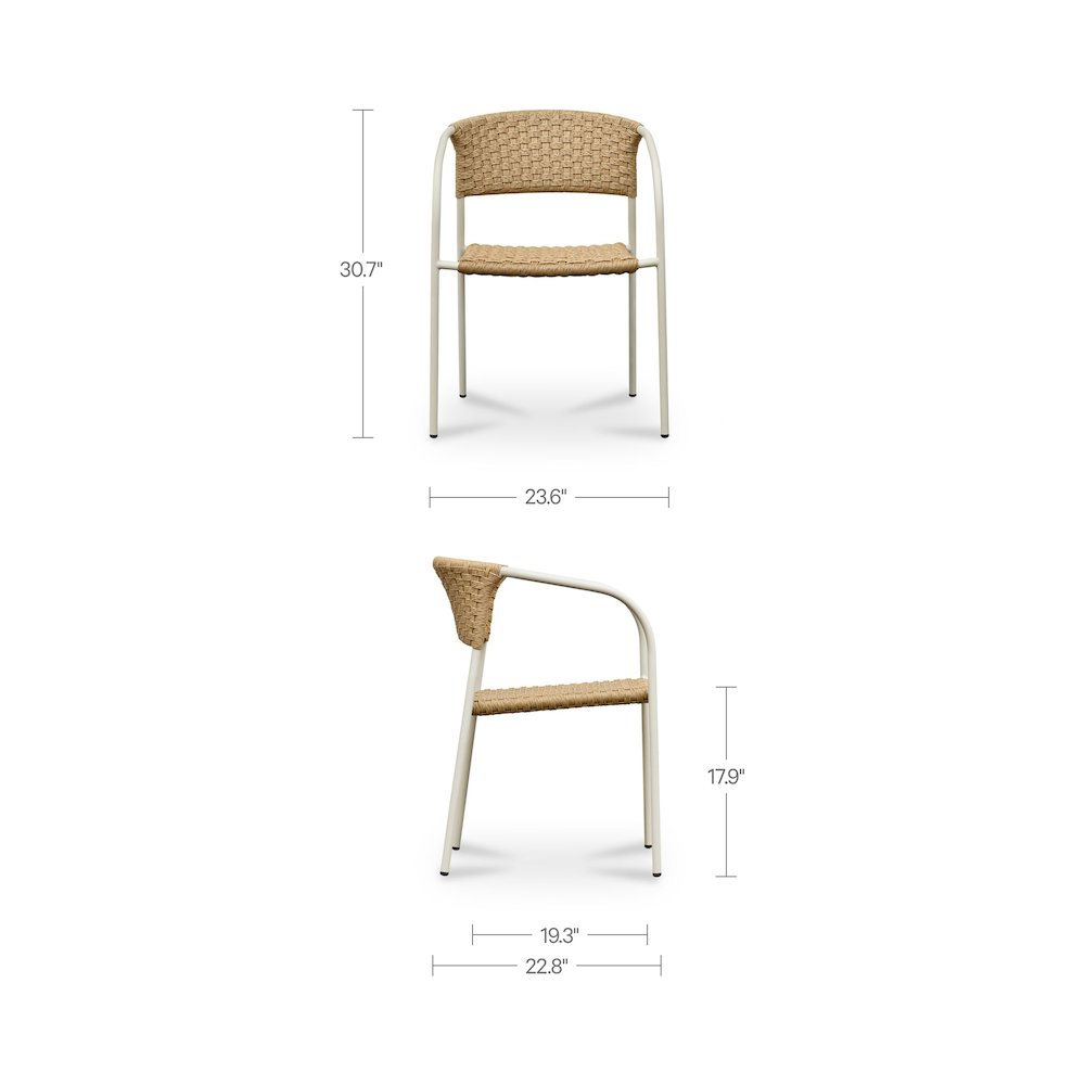 Zola Outdoor Dining Chair Natural-Set of Two