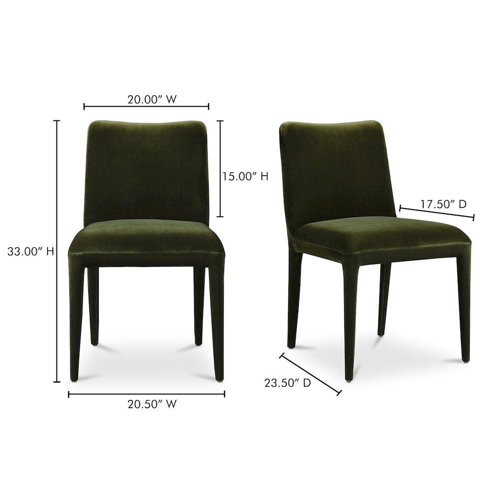 Calla Dining Chair Green Velvet - Set of Two