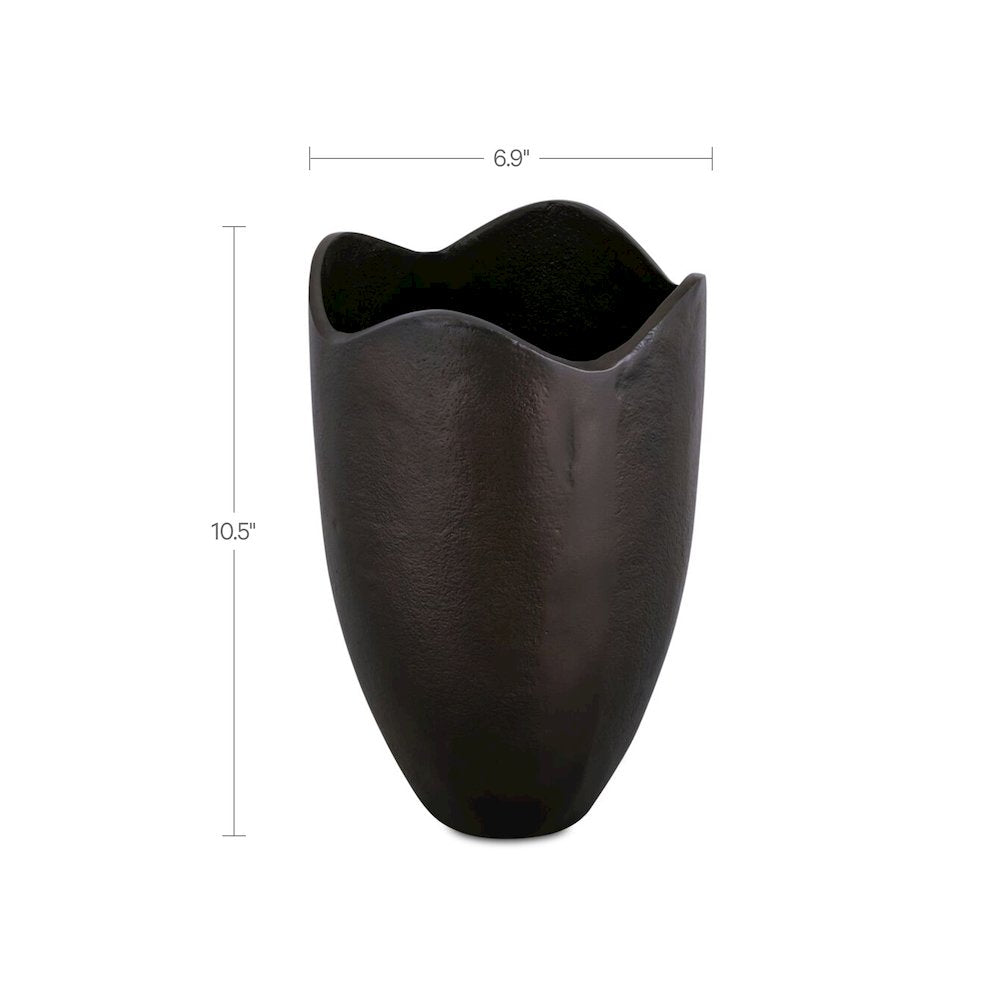 Athena Cast Aluminum Vase Blackened Bronze
