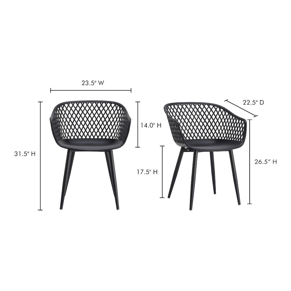 Piazza Outdoor Chair Black - Set of Two