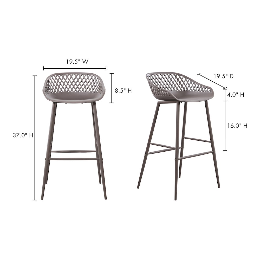 Piazza Outdoor Barstool Grey - Set Of Two