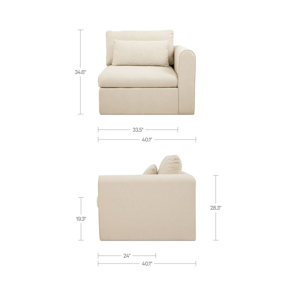 Swift Right Arm Facing Chair Light Beige
