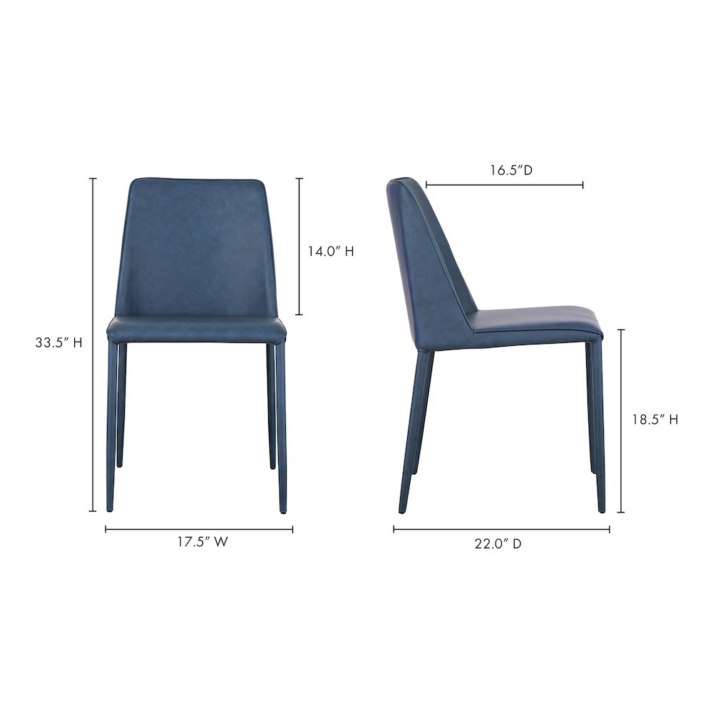Nora Dining Chair Ocean Cavern Grey Vegan Leather - Set of Two