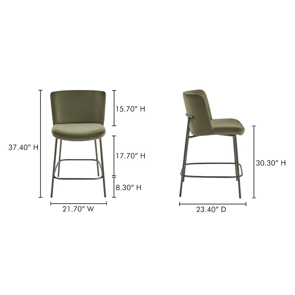 Early Counter Stool Faux Green Mohair
